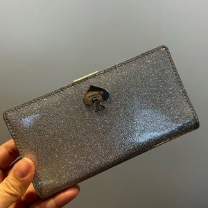 Kate Spade silver glitter wallet